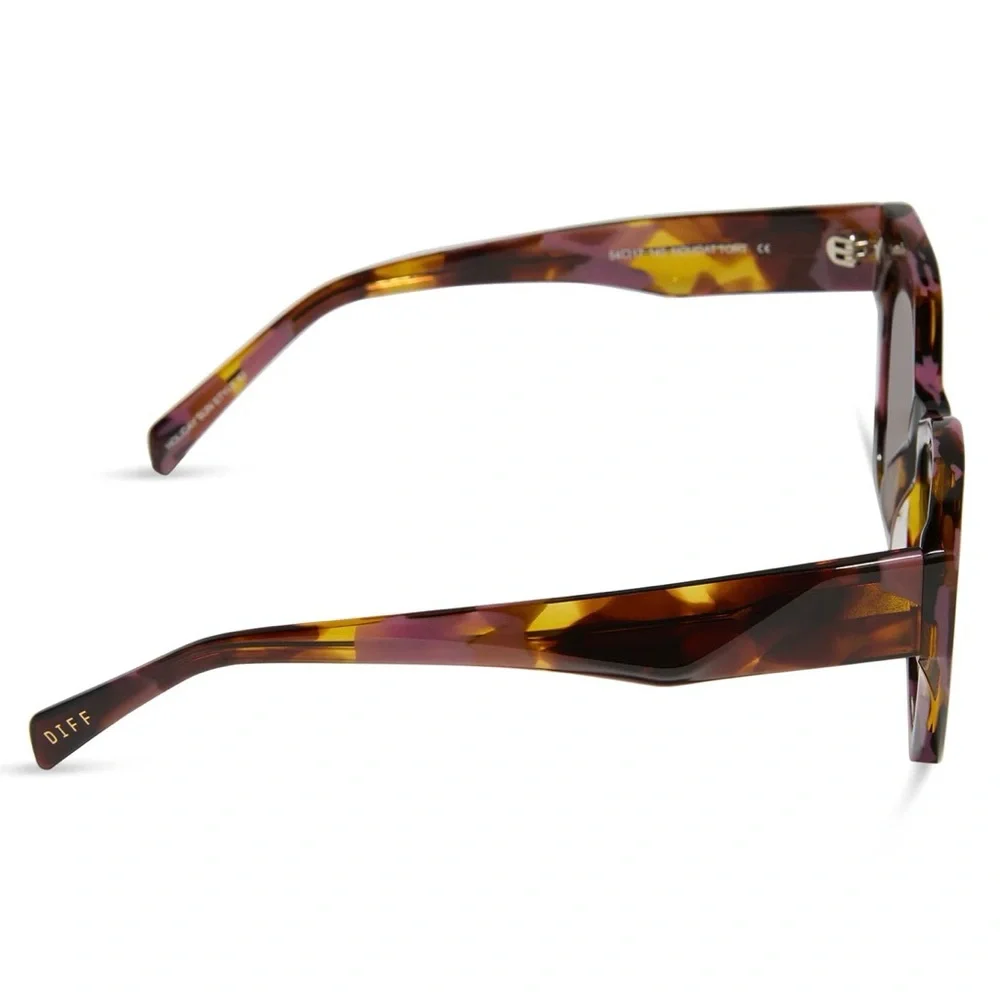 DIFF Evie Sunglasses Torino Tortoise Brown Pink Frame Brown Lens NWT